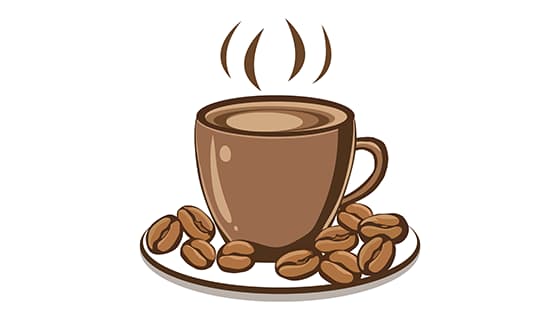 手绘风格咖啡和咖啡豆矢量素材(EPS)