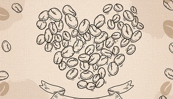 手绘风格的咖啡豆设计国际咖啡日矢量素材(AI/EPS)