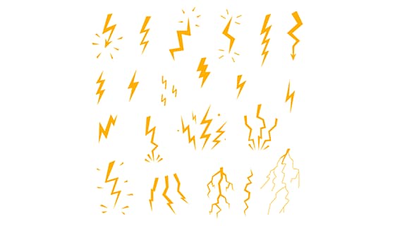 扁平风格的黄色闪电图标矢量素材(EPS)