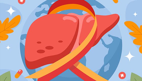 爱心彩带围绕着的肝脏设计世界肝炎日矢量素材(AI/EPS)