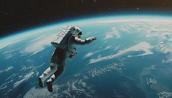 在太空漂浮的宇航员图片素材(JPG)