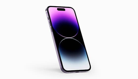 暗紫色 iPhone 14 Pro Max 手机素材(PSD)