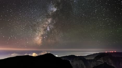 山谷里移动的银河系星空延时摄影