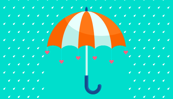 下雨天和雨伞矢量素材(EPS/AI)