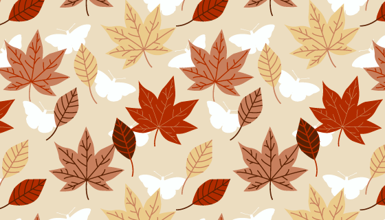可爱的手绘秋叶背景矢量素材(EPS/AI)