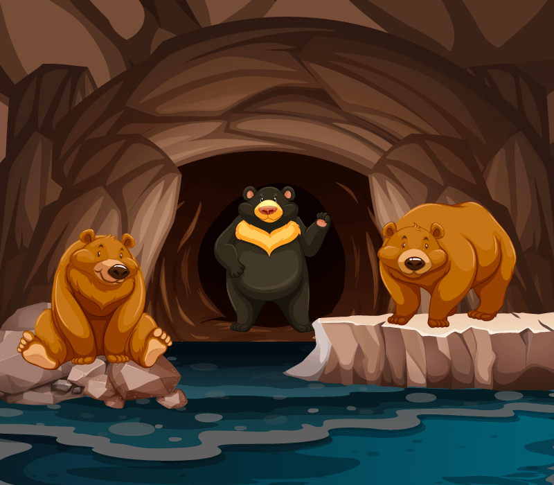 洞穴里的熊矢量素材(EPS)