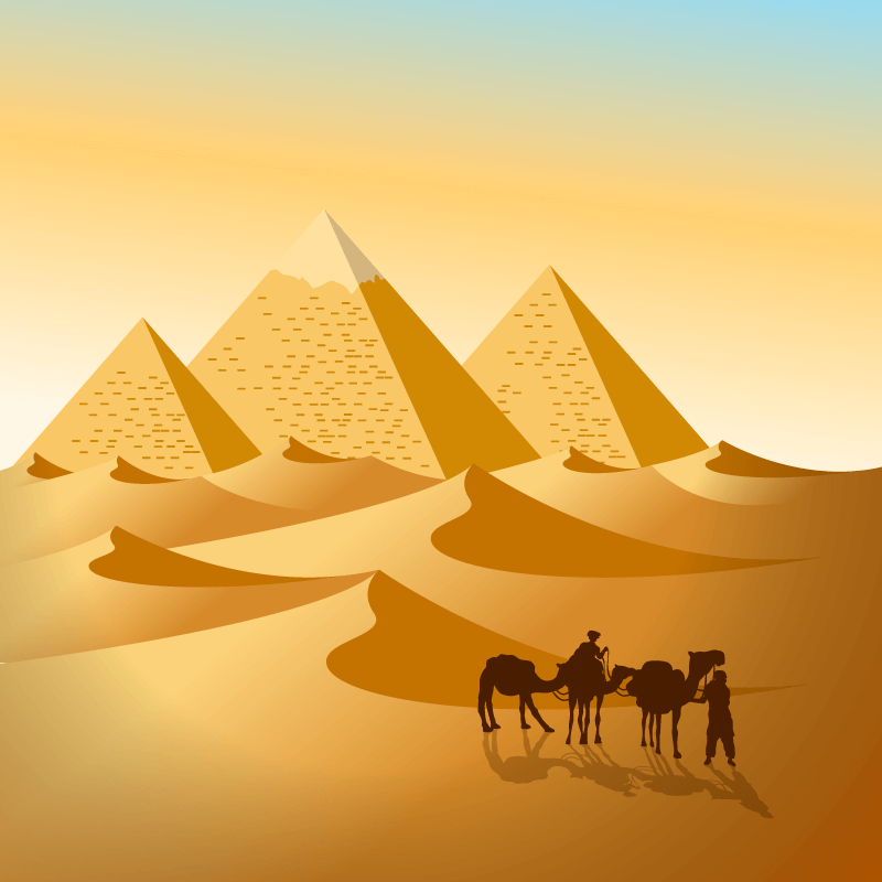 埃及沙漠景观矢量素材(EPS/AI)