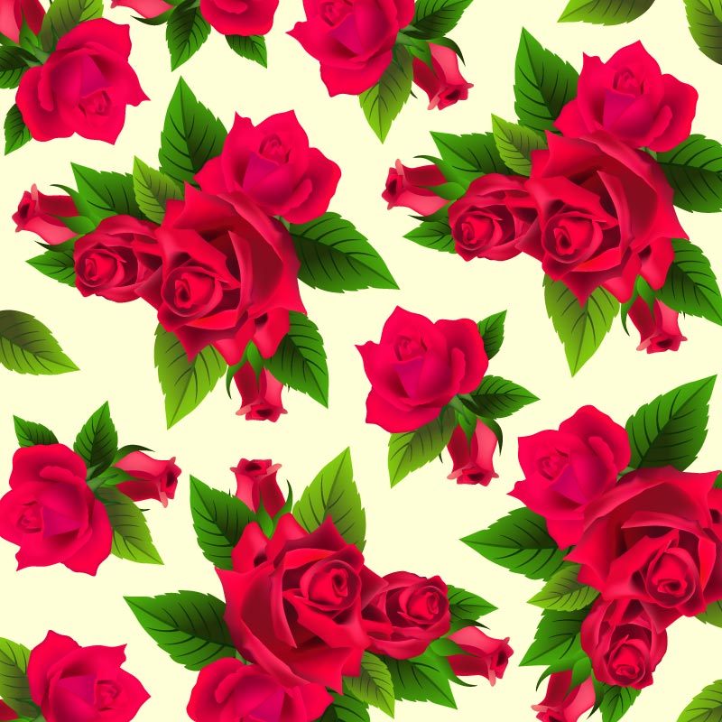 红玫瑰图案背景矢量素材(EPS/免扣PNG)