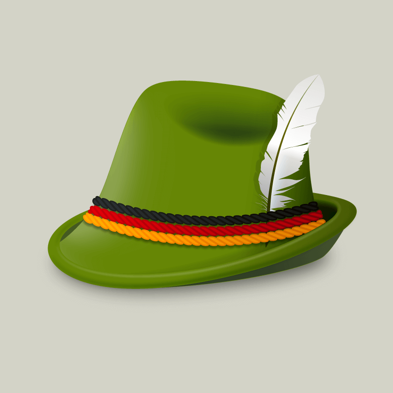 绿色蒂罗尔帽矢量素材(EPS/AI/免扣PNG)