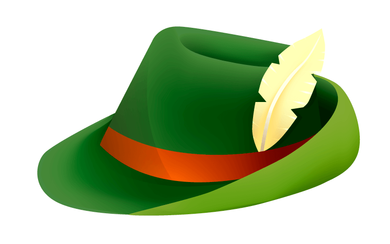 绿色蒂罗尔帽矢量素材(EPS/AI/免扣PNG)