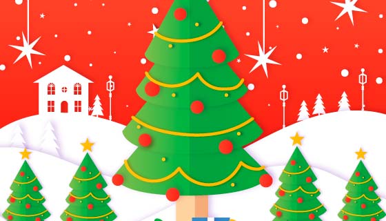 创意圣诞树背景矢量素材(EPS/AI)