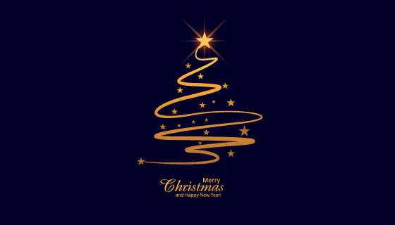 美丽的光线圣诞树背景矢量素材(EPS)