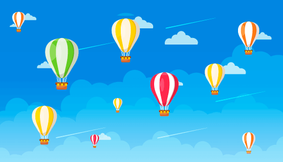 蓝天热气球设计旅行背景矢量素材(EPS/AI)