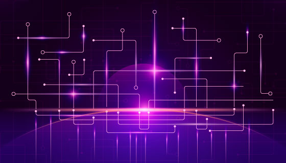 抽象紫色科技背景矢量素材(EPS/AI)