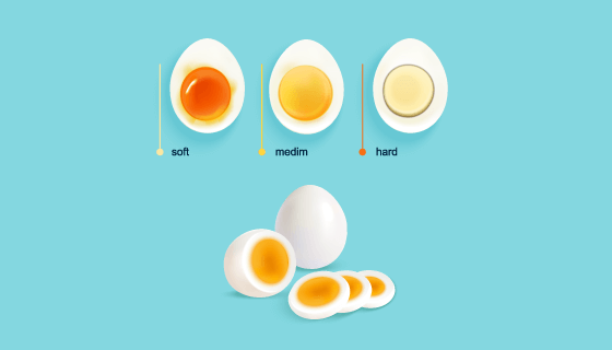 水煮蛋的三个阶段矢量素材(EPS)