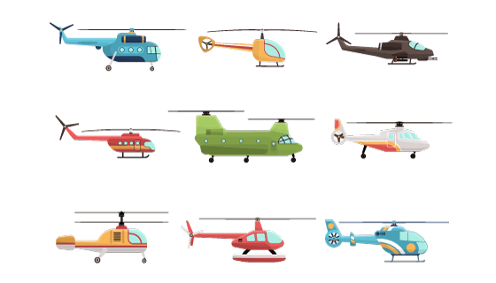 各种各样的直升飞机矢量素材(EPS)