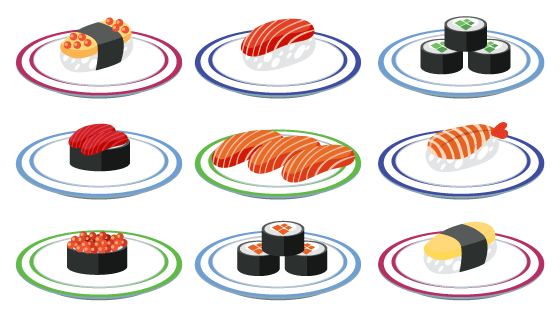 美味的寿司矢量素材(EPS/PNG)