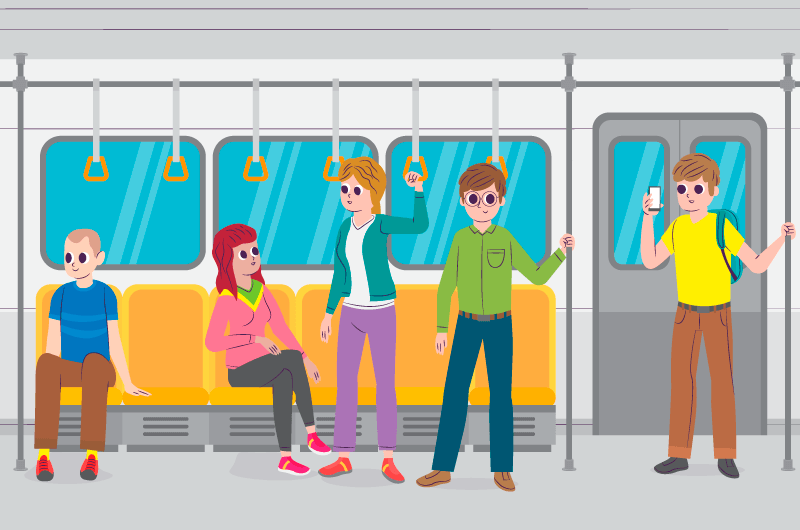 乘地铁的人们矢量素材(AI/EPS)