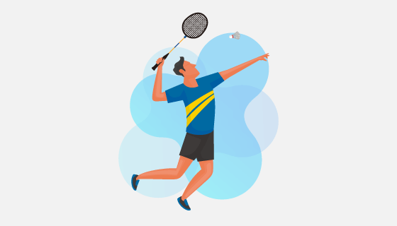 跳起排球的羽毛球运动员矢量素材(AI/EPS/PNG)