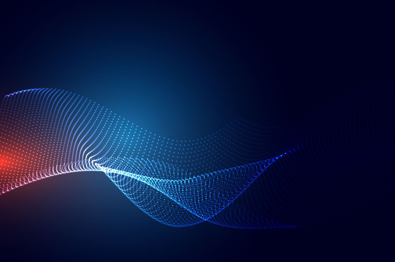 蓝色粒子波浪科技背景矢量素材(EPS)