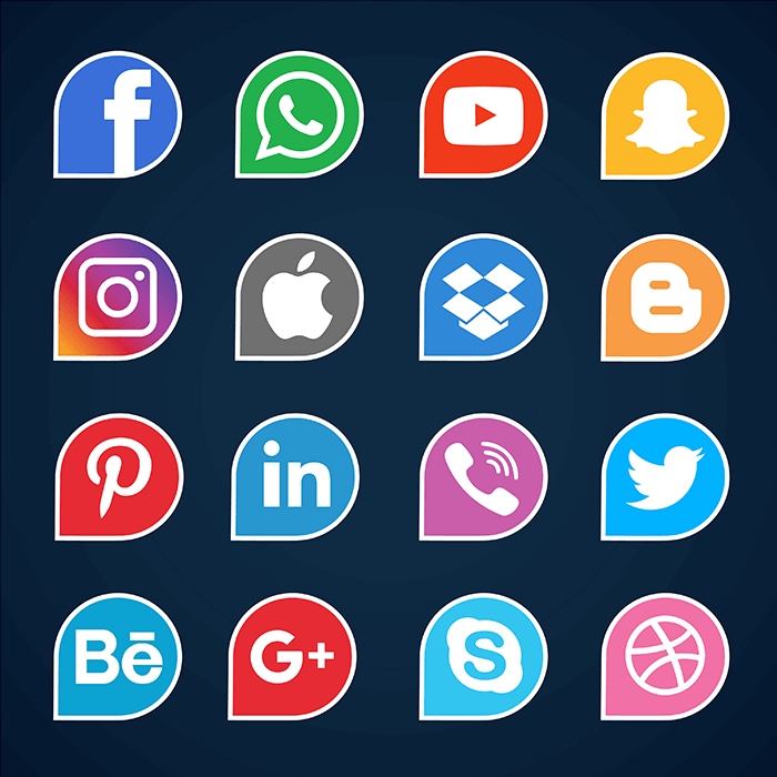 16个社交媒体图标矢量素材(EPS)