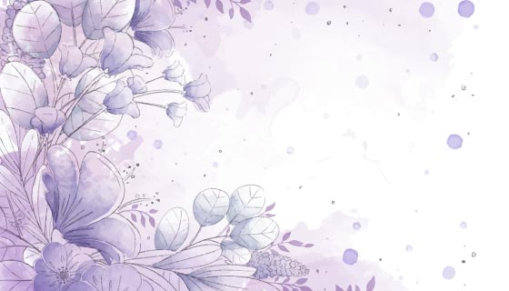 紫色水彩花卉背景矢量素材(AI/EPS)