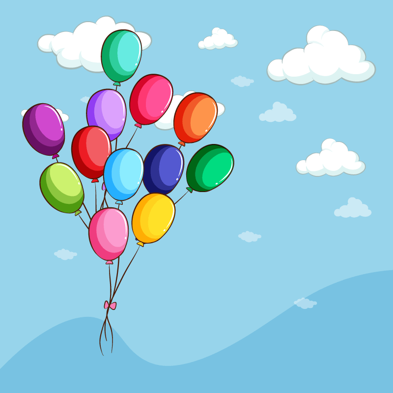 漂浮在天空种的彩色气球矢量素材(EPS/免扣PNG)