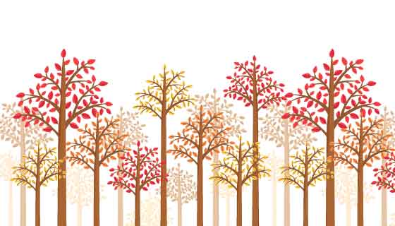 秋季树木背景矢量素材(AI/EPS)