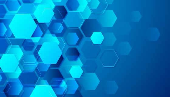 蓝色六边形科技背景矢量素材(AI/EPS)