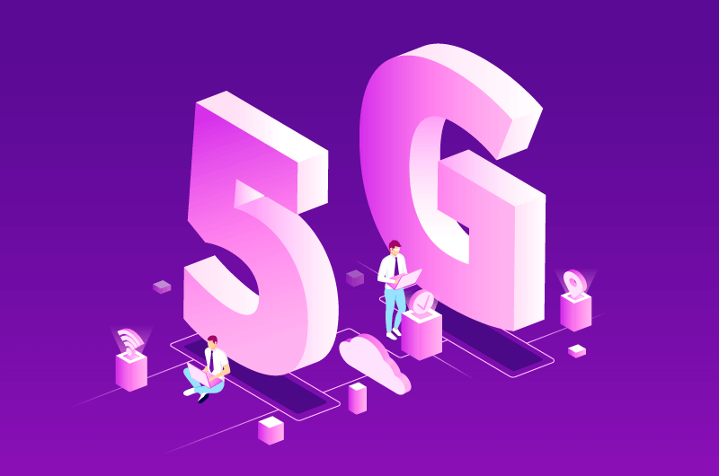 紫色5G网络概念背景矢量素材(AI/EPS)