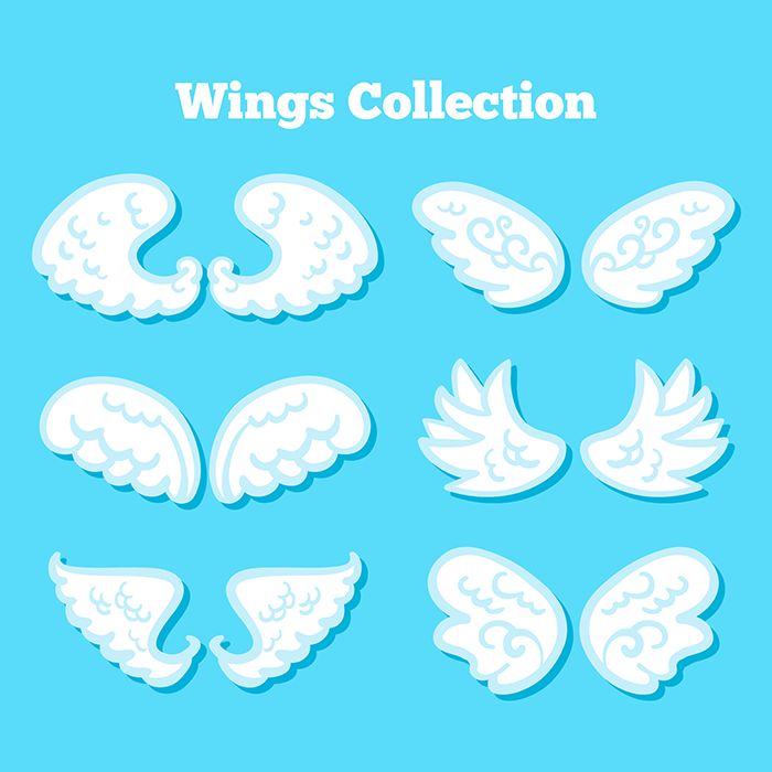 6款白色翅膀矢量素材(EPS/AI)