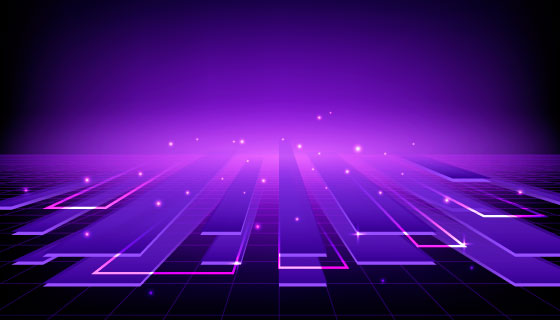 紫色地平线概念设计矢量素材(AI/EPS)