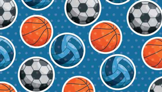 足球篮球图案运动背景矢量素材(EPS)