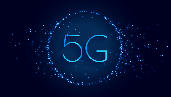 蓝色5G概念背景矢量素材(EPS)