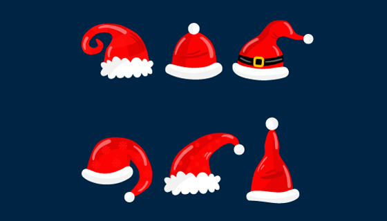扁平风格圣诞帽矢量素材(AI/EPS/PNG)