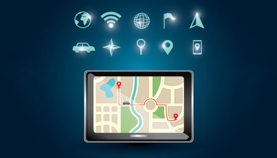 GPS导航仪器和图标矢量素材(EPS)