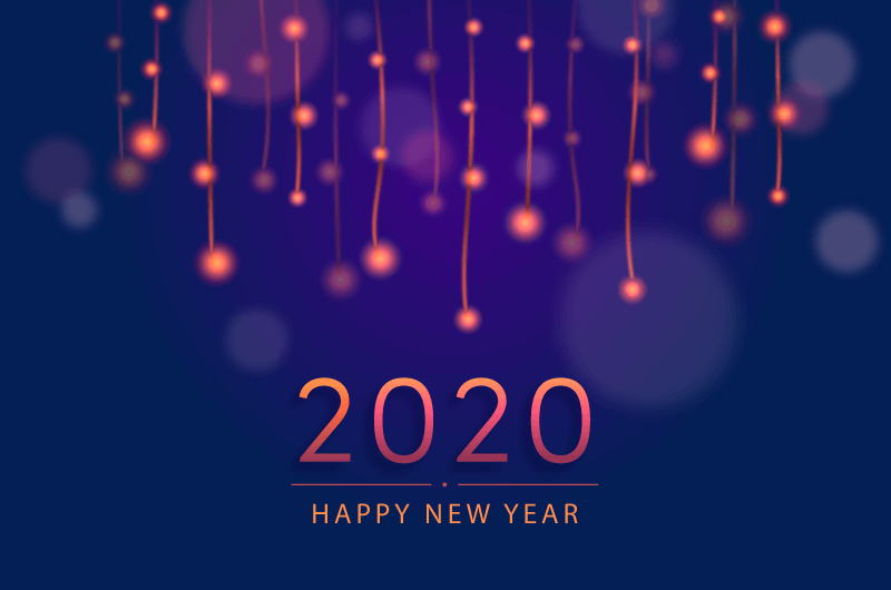 模糊的2020新年快乐背景矢量素材(AI/EPS)