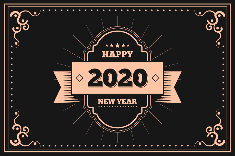 复古的2020新年快乐背景矢量素材(AI/EPS/免扣PNG)
