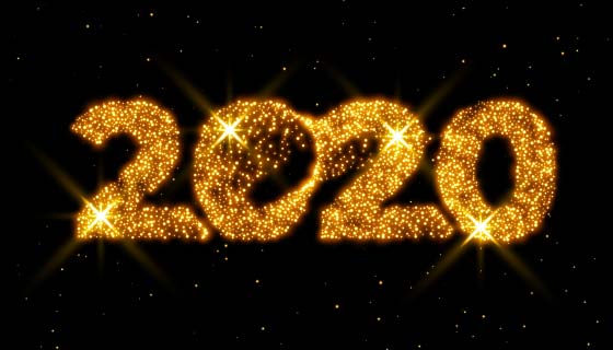 金光闪闪2020新年设计矢量素材(EPS)