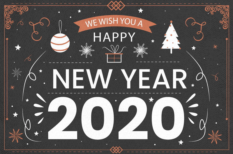 复古风格2020新年快乐背景矢量素材(AI/EPS)