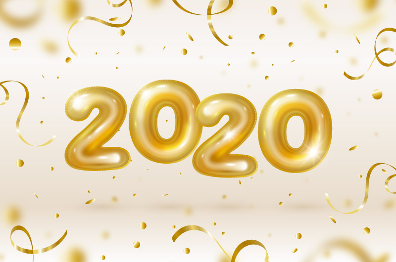 数字气球2020新年快乐背景矢量素材(AI/EPS)