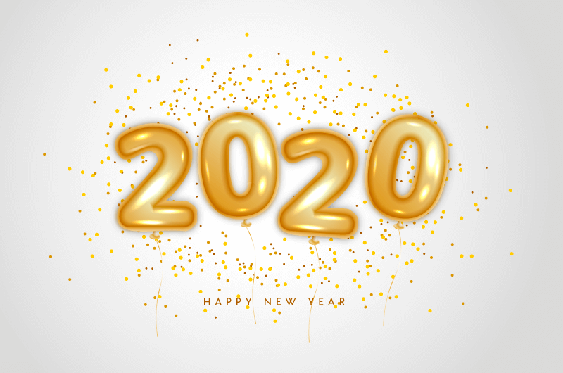 金色数字气球2020新年快乐背景矢量素材(AI/EPS/免扣PNG)