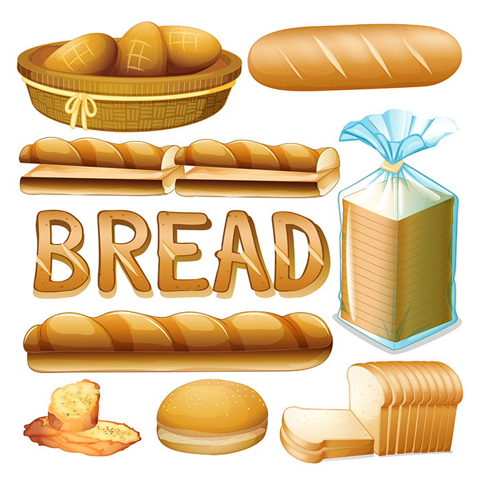 各种各样的面包矢量素材(EPS)