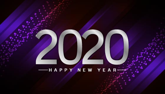 时尚装饰2020新年快乐背景矢量素材(EPS)
