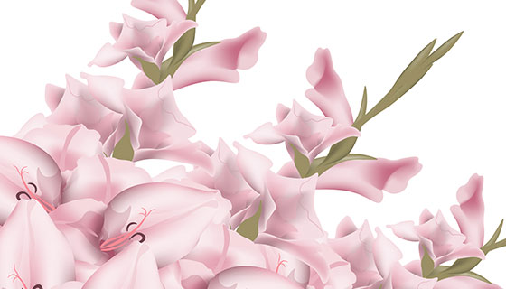 粉红色花朵背景矢量素材(EPS)