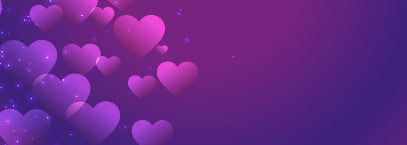 紫色爱心情人节背景矢量素材(EPS)