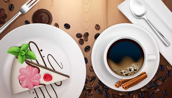 美味糕点和咖啡矢量素材(EPS)