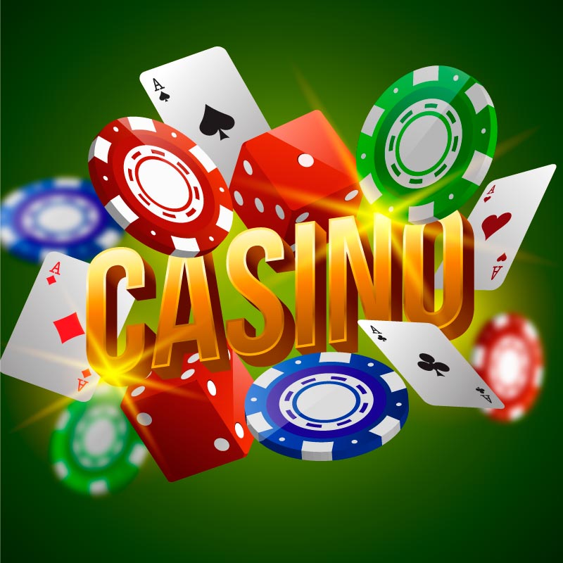 赌场扑克牌骰子筹码矢量素材(AI/EPS)