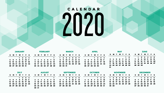 抽象几何设计2020年日历矢量素材(EPS)