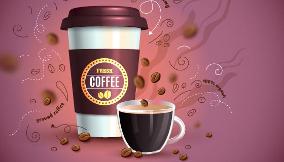 美味咖啡广告设计矢量素材(AI/EPS)